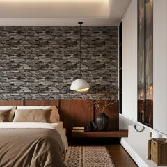 Самоклеюча 3D панель Sticker wall під камінь сірий піщаник 700x770x3мм SW-00001481