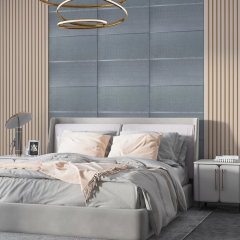 Самоклеющаяся 3D панель Sticker wall 680х700х4мм Серебряный квадрат SW-00003257