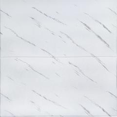 Самоклеющаяся 3D панель Sticker wall белая мраморная плитка 700х700х4мм SW-00001142