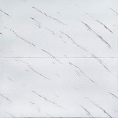 Самоклеющаяся 3D панель Sticker wall белая мраморная плитка 700х700х4мм SW-00001142