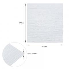 Самоклеюча 3D панель Sticker wall Камінь 700х770х7мм Білий SW-00003396