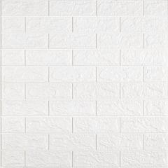 Самоклеющаяся 3D панель Sticker wall под белый кирпич в рулоне 3080x700x3мм SW-00001393