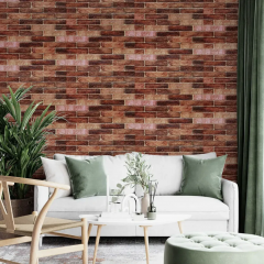 Самоклеюча 3D панель Sticker wall під коричневу цеглу катеринослав 3080х700х3мм SW-00001768