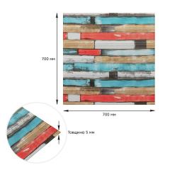 Самоклеюча 3D панель Sticker wall рожеве дерево 700x700x5мм SW-00000172