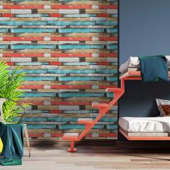 Самоклеюча 3D панель Sticker wall рожеве дерево 700x700x5мм SW-00000172