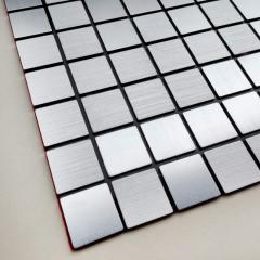 Self-adhesive aluminum tile Sticker wall silver mosaic SW-00001167
