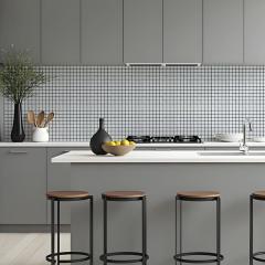 Самоклеюча алюмінієва плитка Sticker wall 300х300х3мм Біла мозаїка SW-00001775