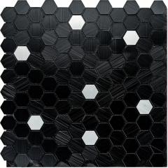 Self-adhesive aluminum tile Sticker wall black mosaic 300x300x3mm SW-00001929 (D)