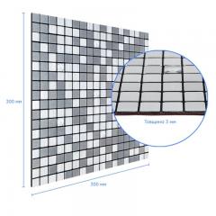 Самоклеюча алюмінієва плитка Sticker wall срібна мозаїка зі стразами 300х300х3мм SW-00001824 (D)
