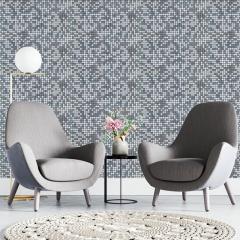 Self-adhesive aluminum tile Sticker wall silver mosaic with rhinestones 300x300x3mm SW-00001824 (D)