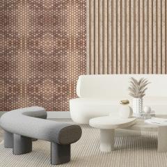 Самоклеюча алюмінієва плитка Sticker wall золоті соти 300х300х3мм SW-00001924