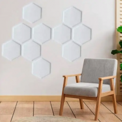 Самоклеющиеся 3D панель шестиугольник под кожу Sticker wall Белый 1100