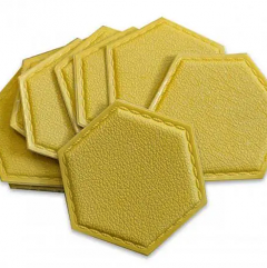 Самоклеющиеся 3D панель шестиугольник под кожу Sticker wall Темно-желтый 1101