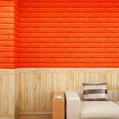 Самоклеющиеся 3D панель Sticker wall под кирпич Оранжевый 700x770x5мм