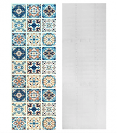 Самоклеющиеся пленка Sticker wall на бумажной основе винтажная голубая мозаика MM-3186-2