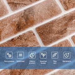 Самоклеющиеся 3D панель Sticker wall 670х680х4мм клинкер песчано-коричневый (D) SW-00002004
