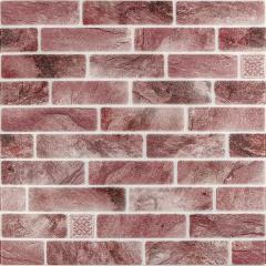 Самоклеюча 3D панель Sticker wall 680х680х4мм клінкер рожева глина (D) SW-00002005