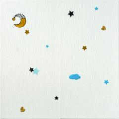 Самоклеющиеся 3D панель Sticker wall 700*700*4mm звезды и луна белом фоне (D) SW-00001970