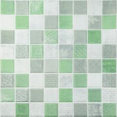 Самоклеюча 3D панель Sticker wall 700х700х4мм зелена мозаїка (D) SW-00002010