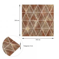 Самоклеющиеся 3D панель Sticker wall 700х700х4мм ромбы коричневые винтаж (D) SW-00002007
