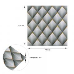 Самоклеющиеся 3D панель Sticker wall 700х700х4мм ромбы серые (D) SW-00001986