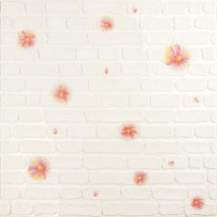 Wall panel 3D Sticker wall 700x700x4mm pink flowers (D) SW-00001978