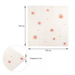Самоклеюча 3D панель Sticker wall 700х700х4мм рожеві квіти (D) SW-00001978