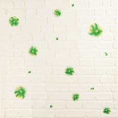 Самоклеюча 3D панель Sticker wall 700х700х4мм зелені квіти (D) SW-00001976
