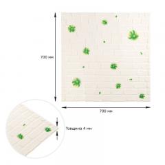 Самоклеющиеся 3D панель Sticker wall 700х700х4мм зелёные цветы (D) SW-00001976