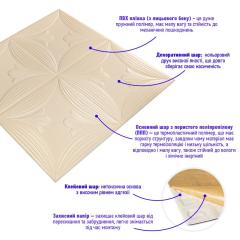 Самоклеюча 3D панель Sticker wall Beige 700*700*6мм (D) SW-00001960