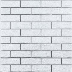 Self-adhesive 3D panel Sticker wall brick white with silver stripe 100-3 SW-00000752