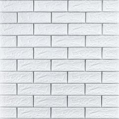 Самоклеющиеся 3D панель Sticker wall кирпич белый с серебряной полоской 100-5 SW-00000753