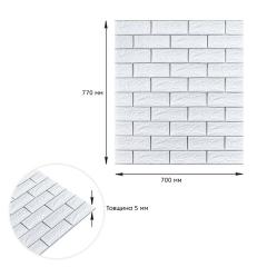 Самоклеюча 3D панель Sticker wall цегла біла зі срібною смужкою 100-5 SW-00000753