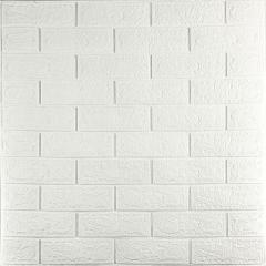 Самоклеюча 3D панель Sticker wall під цеглу Біла 700x770x3мм SW-00000174