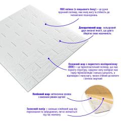 Самоклеюча 3D панель Sticker wall під цеглу Біла 700x770x5мм SW-00000029