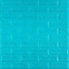 Самоклеющиеся 3D панель Sticker wall под кирпич Бирюзовый 700x770x5мм SW-00000084