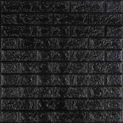 Самоклеюча 3D панель Sticker wall під цеглу Чорний 700x770x3мм SW-00000584
