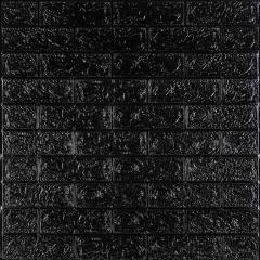 Самоклеющиеся 3D панель Sticker wall под кирпич Черный 700x770x5мм SW-00000151