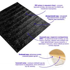 Самоклеюча 3D панель Sticker wall під цеглу Чорний 700x770x5мм SW-00000151