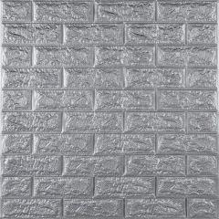 Самоклеющиеся 3D панель Sticker wall под кирпич Id 17 Серый SW-00000059