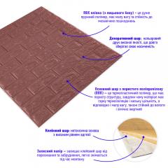 Самоклеющиеся 3D панель Sticker wall под кирпич Id 18 Баклажан-кофе SW-00000045