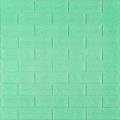 Самоклеющиеся 3D панель Sticker wall под кирпич Мятный 700x770x5мм SW-00000148