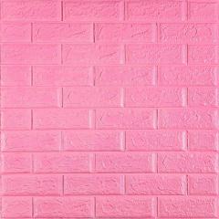 Самоклеющиеся 3D панель Sticker wall под кирпич Розовый 700x770x5мм SW-00000143
