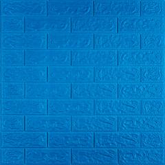 Самоклеюча 3D панель Sticker wall під цеглу Синій 700x770x5мм SW-00000154