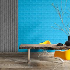 Самоклеюча 3D панель Sticker wall під цеглу Синій Id 3 SW-00000060