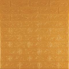 Самоклеющиеся 3D панель Sticker wall под кирпич Золотой 700x770x3мм SW-00000676