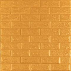 Самоклеющиеся 3D панель Sticker wall под кирпич Золотой 700x770x5мм SW-00000147