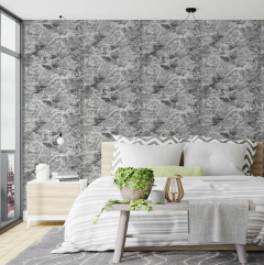 Самоклеюча 3D панель Sticker wall у рулоні 700мм*3,08м*2мм мармур чорний R061-2 (D) SW-00002536