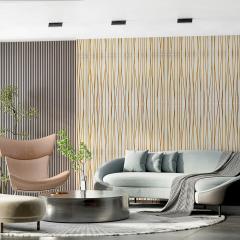 Самоклеюча 3D панель Sticker wall золоті стрічки 440 SW-00001184