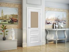 Interior doors Omis San Marco 1.2 SS+KR glass bronze white silk matt